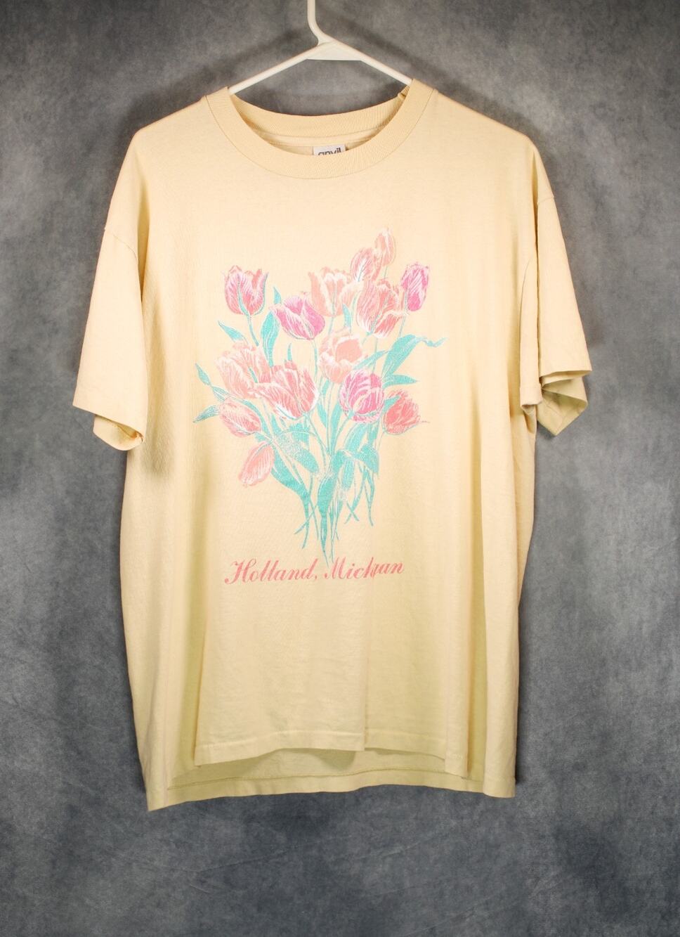 Vintage 90s Anvil Holland Michigan Tulip Festival Graphic T-Shirt USA Made Large